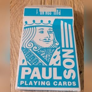 Vintage Paulson Casino Playing Cards  No.1 Teal Blue Turquoise Rare Color